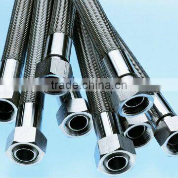 304 Stainless Steel Braid Cover Teflon Hose Assemblies