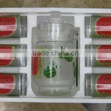 JK037 7pcs Glass Drinking Set With Deco photo-3