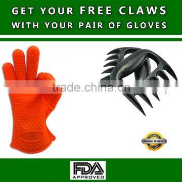 Heat Resistant Bbq Silicone Grill Gloves Funny Oven Mitts Cooking Kitchen Glove