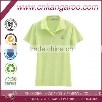 Plain color blank 6 button placket female cotton elastic pique polo shirts