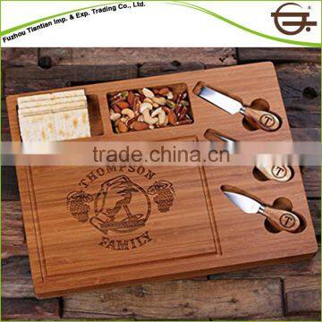 FDA certificated Bamboo cheese cutting board with knife