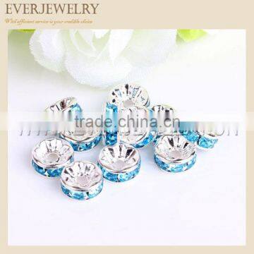 Aquamarine rhinestone connector for bangle