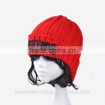 red embroidery knitted hats