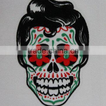 the chracteristic multicolor skull design for heat transfer