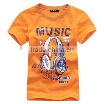 Music Printed Boy Short Sleeve Shirt