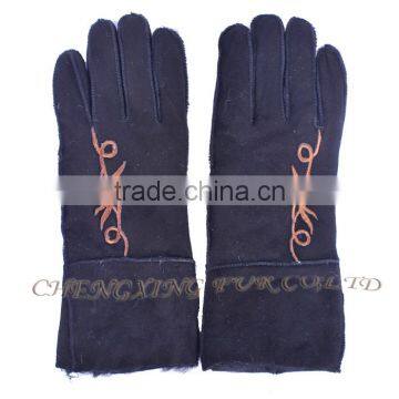 CX-A-59D Fashion Winter Warm Genuine Double Face Sheep Ladies Leather Gloves photo-2