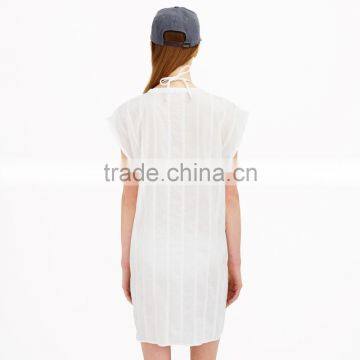 Textured Stripe Sexy Sleepwear With v Neck photo-2