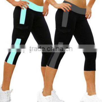 OEM Service 3/4 Length Tights Stretchable Spandex Fitness Leggings for Yoga, Running photo-4