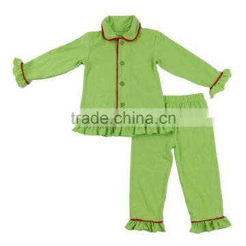 Newest ! 100% Cotton Solid Pajamas Knitted Baby Girl Clothes Kids Christmas Pajamas