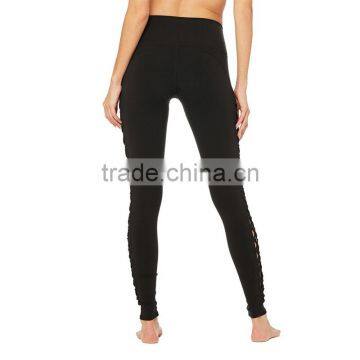 Unique Side Lace-up Details Interlace Legging High Waist Women's Yoga Pants photo-2