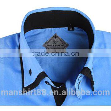 Cotton Fabric Shirt Double Collar Wedding Dress Latest Dress Shirt New Designs photo-2