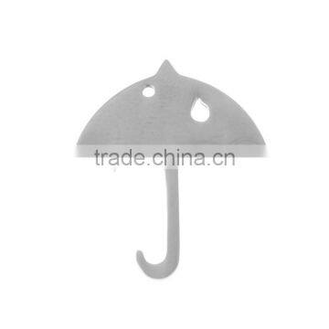 Stainless Steel Cut Out Charms Umbrella Silver Tone Drop