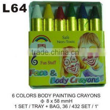 L64 6 COLORS BODY PAINTING CRAYONS