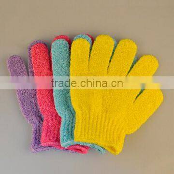 High quality Nylon Exfoliating Bathing Gloves SPA massage shower gloves for promotion in 2017