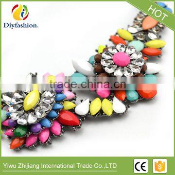 Shourouk Style Alloy Flower Vintage Statement Pendants Necklaces Crystal Jewelry Fashion Choker Necklace photo-5