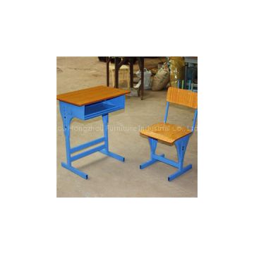 Plywood Single Height Adjustable School Desk