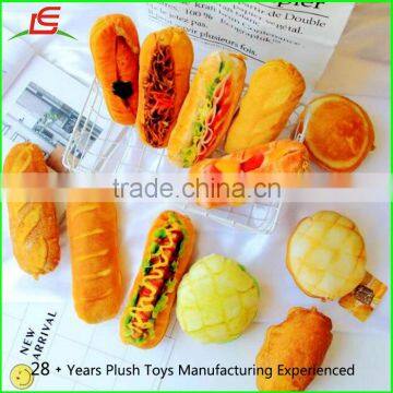 Simulation mini Hamburger hot dog cloth plush soft pen bag