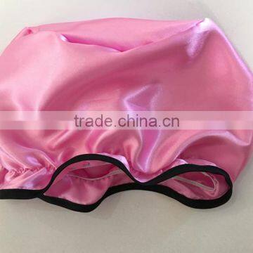 Pink Sleep Cap and Shower Hat With Bow photo-2