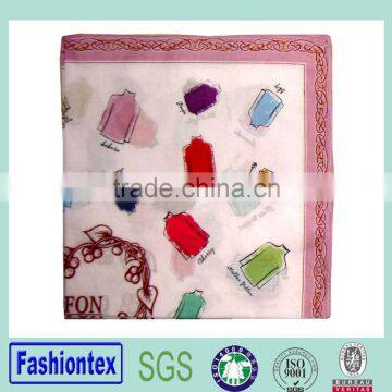 cotton drawing print design ladies handkerchief