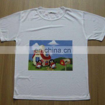 plain sublimation polyester t-shirt 100% white polyester t-shirt