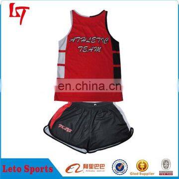 custom tank fitness sleeveless running jersey/fashion desgin sublimation runing shirts/casual runing suit