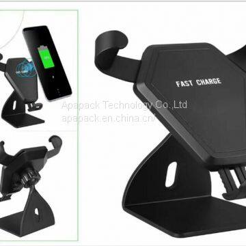 Metal Air Vent Car Holder With Wireless Fast Charger