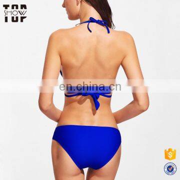 Wholesale Women Caged Detail Halter Modest Swimwear Brazilian Bikini Sexy photo-4