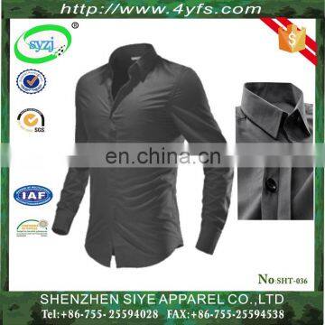 Custom Best Top Brand Casual Men's Slim Fit Shirts with Long Sleeve