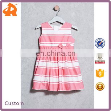 China Supplier Wholesale Fashion Kids V-Neck Sleeveless Baby Dress For Children Girl