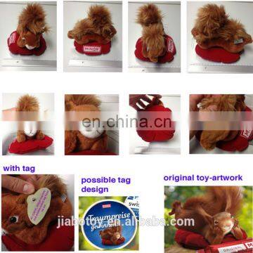 squirrel plush toy stuffed animal toy custom design logo print ,Stuffed with 100% Polyester plush squirrel