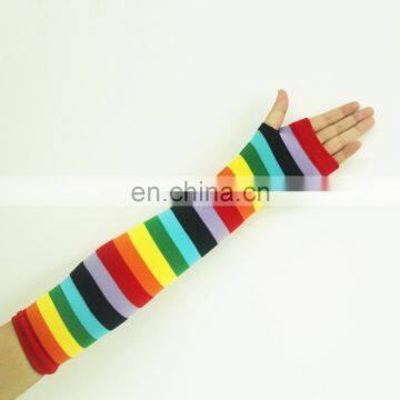 2017 beautysolve sexy women girls Rainbow stripe sleeves keep warm manicure sleeves