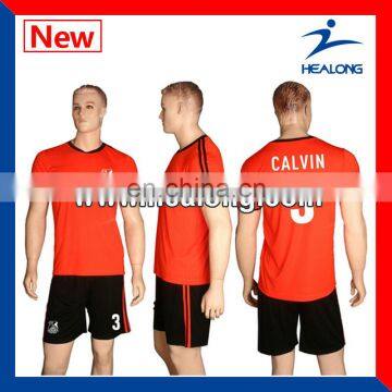 100%polyester soccer uniorm for adult in stock dry fit breathable