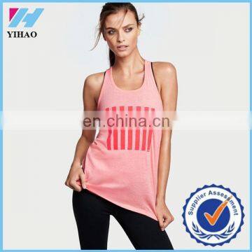 Yihao Woman vest Bodybuilding soft tank top/fitness fashion women tops mesh sexy running printed tank top for women clothing