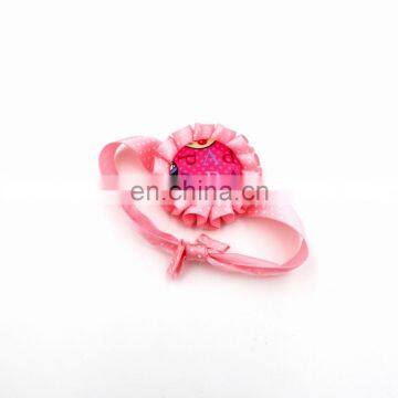 Lovely custom & eco-friendly ribbon rosette flower bracelet/wristband for birthday party