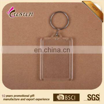 High Quality Souvenir Blank Plastic Acrylic Photo Keychain Keyring