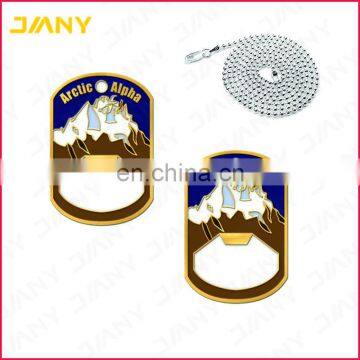 Custom Dog Tag Shaped Bottle Opener Soft Enamel Challenge Coin