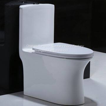 Bathroom sanitary ware new design public s-trap siphonic one piece toilet