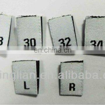 centre folded edge size woven labels number labels for clothing