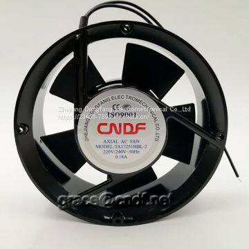 CNDF 17251 172mm big ac cooling fan high speed high cfm aluminum frame  ac axial cooling fan 172x51mm elliptic