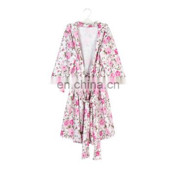 Pink Flower Mommy Robe for Maternity Nursing Robe Bridesmaid Kimono Sleepwear