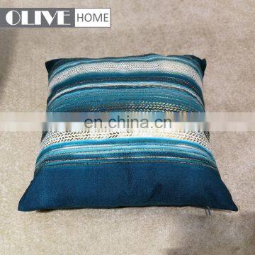 Fashionable Design Gold Stamping Ombre Striped Printing Cushion Pillow for Living Room photo-4