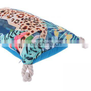 Recyclable Newest Design Tropical Blue Tiger Pattern Digital Printing Decor Outdoor Pillow Cushion Waterproof Chair Cushion photo-7