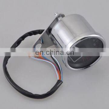 Universal Retro Chrome 160KM / H Motorcycle Digital LED LCD Gauge Speedometer Tachometer photo-4