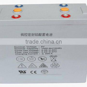 CE FCC MSDS solar battery 2v 1000ah deep cycle lead acid battery