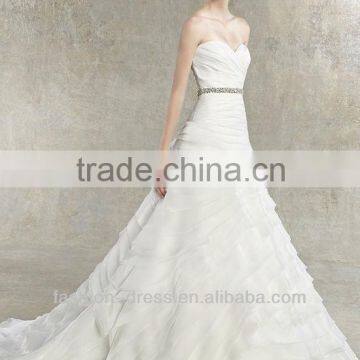 New Gorgeous A-line Tiered Organza Gown Wedding Dress 2014