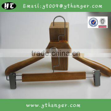 HA6985 durable top and bottom hanger wooden clothes hanger