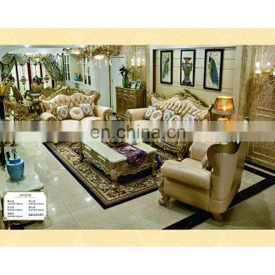 Wholesale European Royal Classic Sectional Leather Sofa Set 3 Seats Sofa For Living Room Furniture