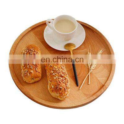 concise fresh style eco-friendly round bamboo breakfast tray sundries storage food serving trays