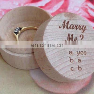 Natural Wood Personalised Engagement Ring Wedding Rings Box ,Valentines Gift