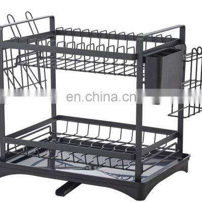 Stainless Steel Kitchen Plate Rack 2 Layer Kitchen Organizer Dish Rack Storage Holders